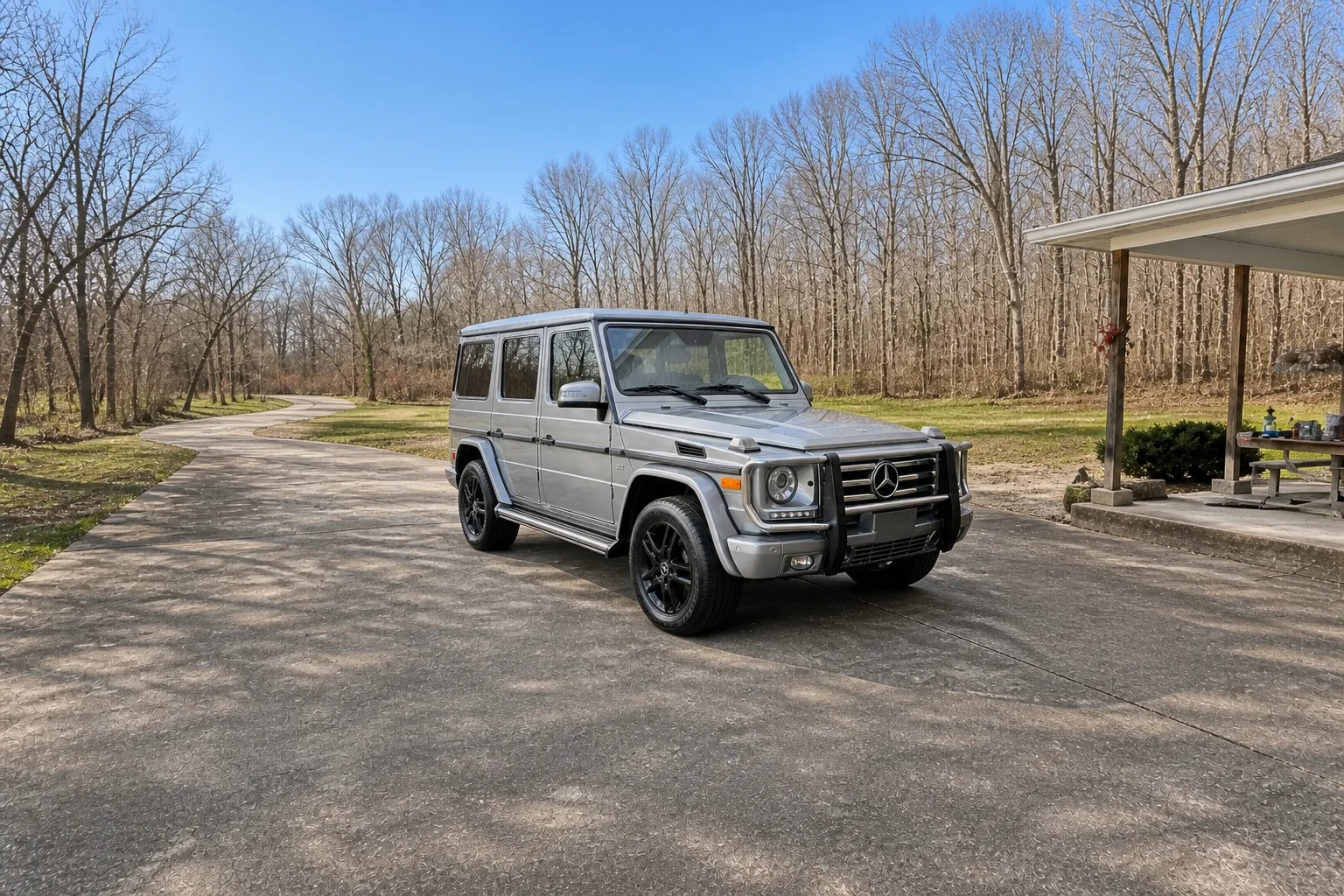 A silver Mercedes G-Class detailed by Hart Detailing